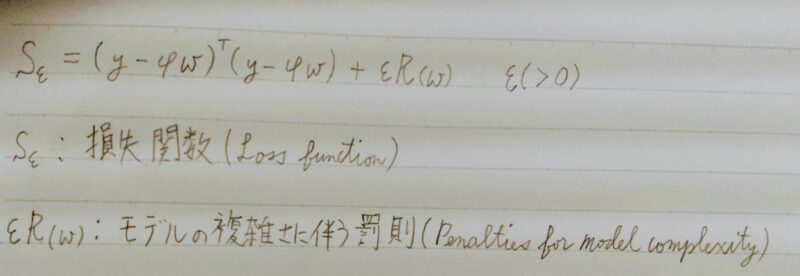 正則化項を追加した損失関数