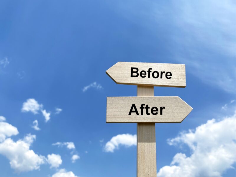 BeforeとAfterの矢印看板