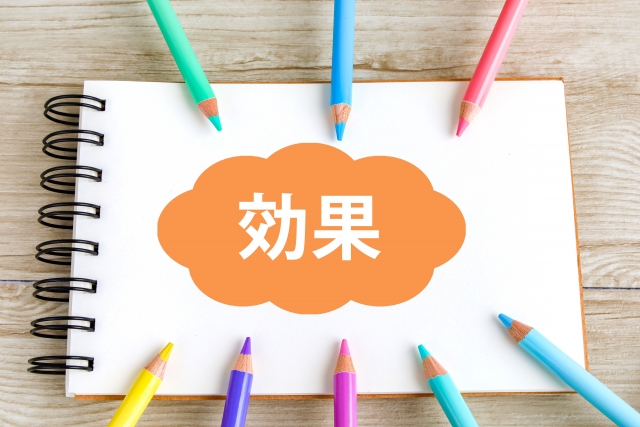 ノートに効果の文字